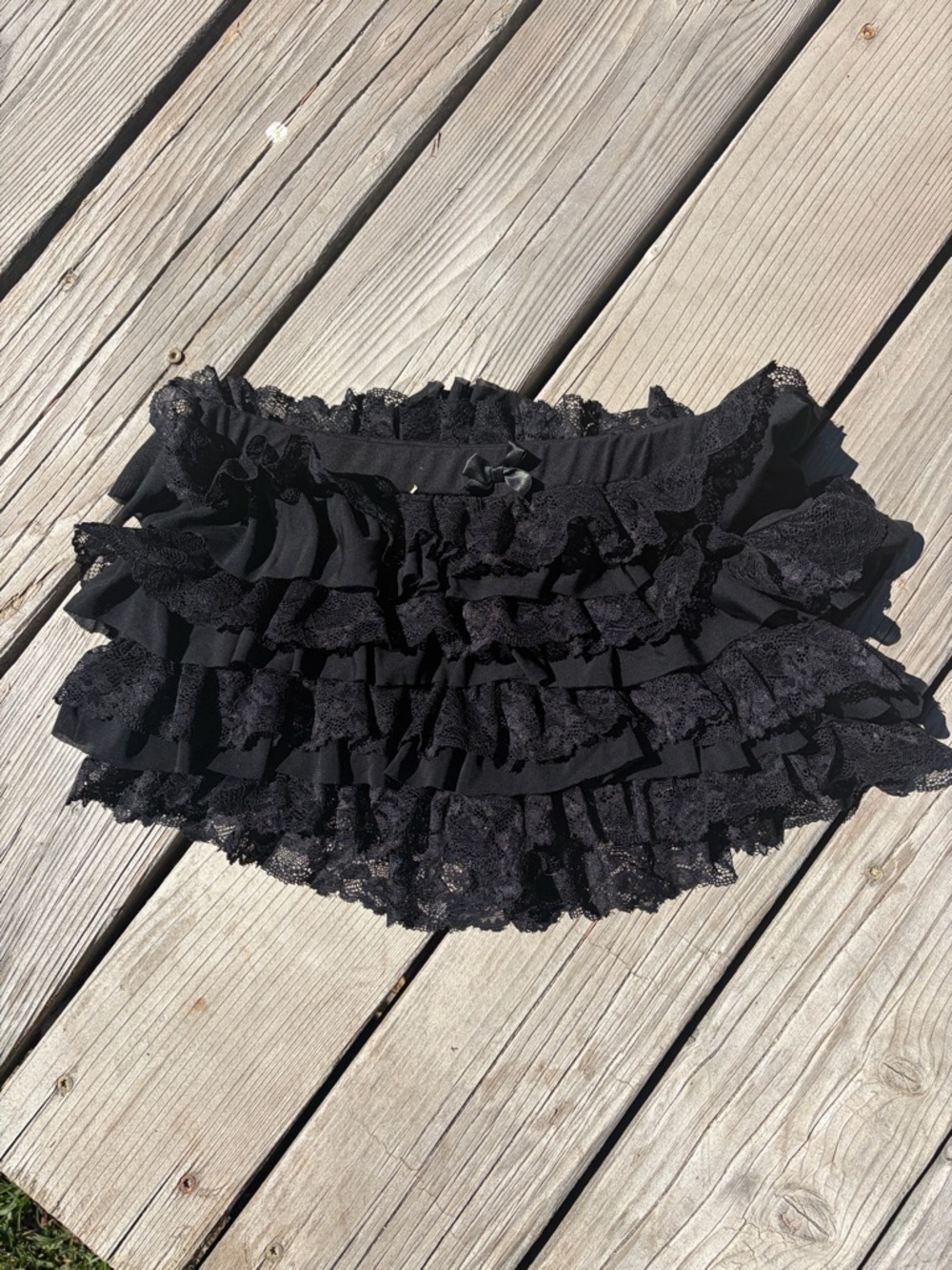 ASOS Black Lace Ruffle Mini Skirt